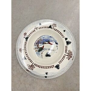 Holiday Time Winterside Dinnerware Set 16 Pc Microwave Safe Christmas Ceramic